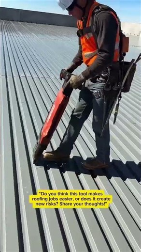 Metal Roofing Screw Installation with Power Tool | Fast & Precise Construction Technique
