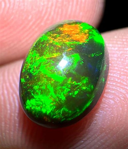Green Fire Black Ethiopian Opal, AAA Grade Black Opal Cabochon, Oval Opal Gemstone 2.80 Carat 11x8x5 Mm - Etsy