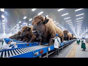 Bison Farm | Why US Ranchers Raise Thousands of Giant Bison Every Year | Massive Bison Ranching