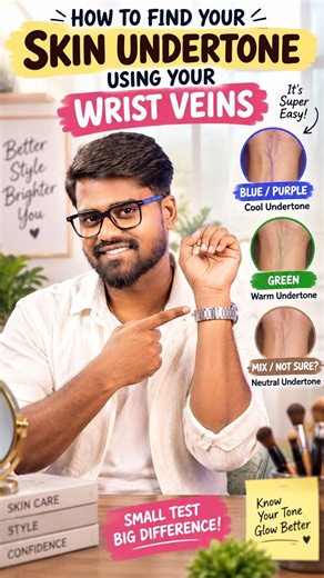 How to Find Your Skin Undertone Using Your Wrist Veins 🎨✨ #skinundertone #skincare