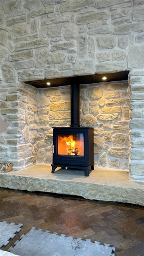 Wood burner installation #logburner #stove