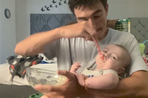 Feeding my son BABY FOOD!