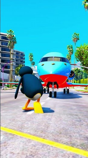 GTA 5 - Pingu Penguin Epic Air Force Jet Blast Escape! 🐧✈️ #shorts