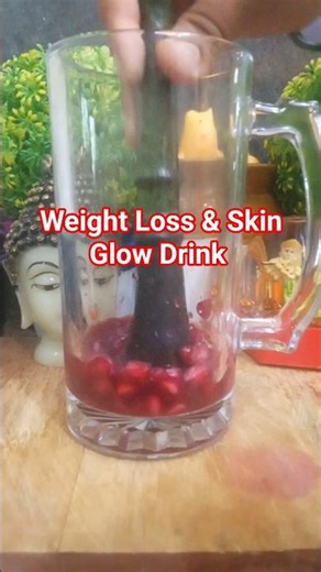 Pomegranate Sabja Seeds Weight Loss & Skin Glow Drink | Ruby Red Detox Drink ❤️ #shorts #viral