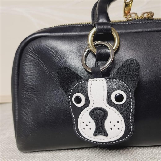 French Bulldog Keychain, Cute Dog Face Leather Keyring, Black White Puppy Bag Charm, Dog Lover Gift, Handmade Faux Leather Key Holder - Etsy