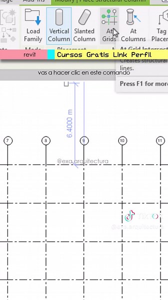 COLUMNAS Y EJES - Aprende Revit #revit #tutorial #learning #tips #apre...