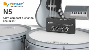 Watch FIFINE Ultra Low-Noise 4-Channel Line Mixer for Sub-Mixing,4 Stereo Channel Mini Audio Mixer-N5 on Amazon Live