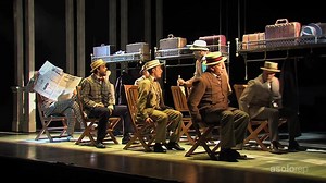 Today's #MondayMusicalMoments takes us to the unforgettable opening number of The Music Man, "Rock Island." 🎼 The final lines of the song: "When the man dances, the piper pays him" became part of director Jeff Calhoun's inspiration for Harold Hill to be a tap dancer. He was also inspired by the incredibly talented Noah Racey. Paul McGill choreography in "Rock Island" isn't only designed to mimic the movements of people on a train, it's also tied to the lyrics of the song. ➡️ Notice how each tim