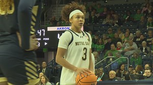 Hannah Hidalgo sets NCAA record with 16 steals, No. 18 Notre Dame women dump Akron 85-58