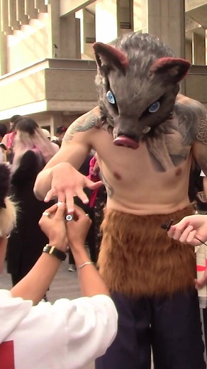 I proposed to Inosuke at #sfusummerfest #summerfest #cosplayer #demonslayer #kimetsunoyaiba #bleach #bankai