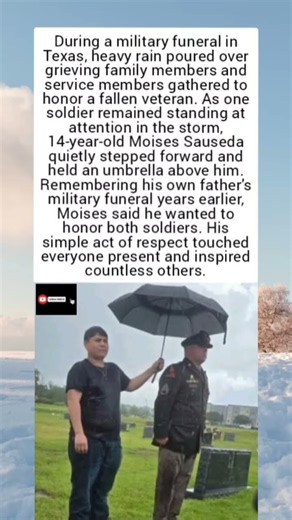 14-Year-Old Honors Soldier in the Rain During Emotional Military Funeral 🇺🇸❤️