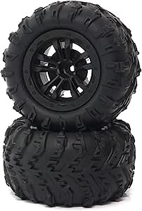RC Tires, 2Pcs 1/6 Scale 12mm Hex RC Wheels and Tires RC Rubber Wheel Tire Tyre, High Resilience RC Drift Car Tires and Wheel Rims RC Car Accessory for SCY 16101 16102 1/16 RC Car