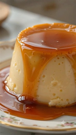 The Smoothest Crème Caramel You'll Ever See! 🍮✨ #shorts #cremecaramel