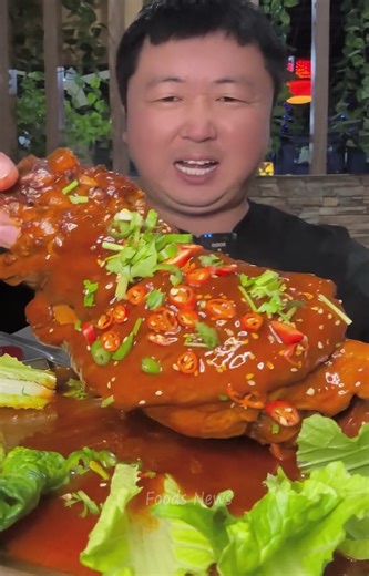 3.1M views · 65K reactions | Foods News, Yummy eating spicy fried pork thigh, sheep legs, chicken neck and head | Foods News | Facebook