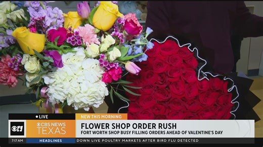 Fort Worth flower shop fulfills Valentine's Day rush amid Super Bowl demand