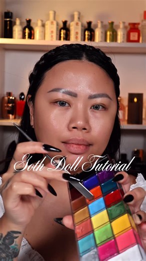Rosyyy GV on Instagram: "Goth Doll Tutorial #fyp #makeup #makeuptutorial #goth #gothdoll #porcelaindoll"