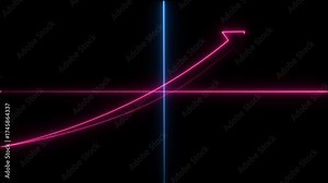 Glowing Animated GDP Growth, Chart for Gross Domestic Product, Financial Growth Graph, Global Economy, National Budgets, Up Arrow, saber effect, Black Background