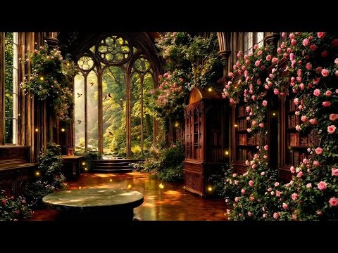 Relax Music 🌸 Spring Garden Window View | Peaceful Nature Ambience for Relaxation & Cozy