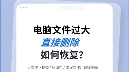 电脑文件过大直接删除如何恢复？