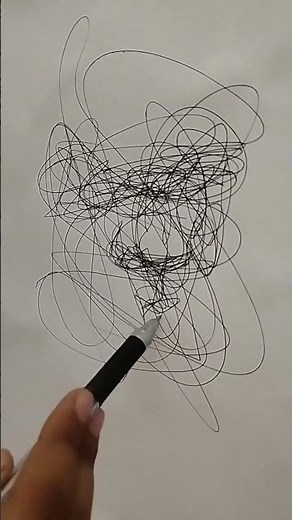 Drawing portrait by scribbling | Scribble art | Daily sketches