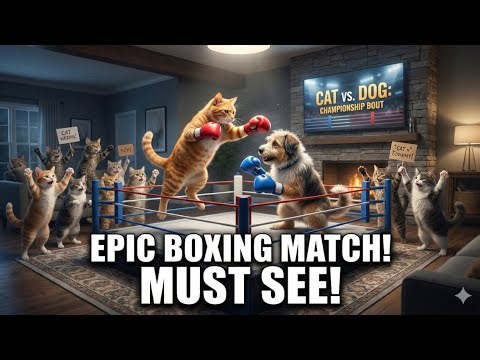 Kitten vs dog boxing Match funny clips compilation