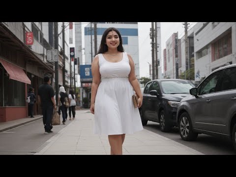 [4K AI Lookbook] Plus Size Curvy Model | Crop Top & Skirt Fashion Photoshoot | Amazing Life Style
