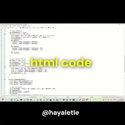 Yazılım Sazkomando Analog Saati html code #html #php #python #c #c+ #software #analogsaati
