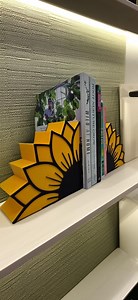 Sunflower Bookends: Decorative Office Decor, Sunflower Decor, Flower Lover Decor, Flower Bookends, - Etsy