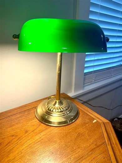 Banker's Lamp Replica, Office Lamp, Vintage Desk Lamp, Green and Gold Table Lamp - Etsy