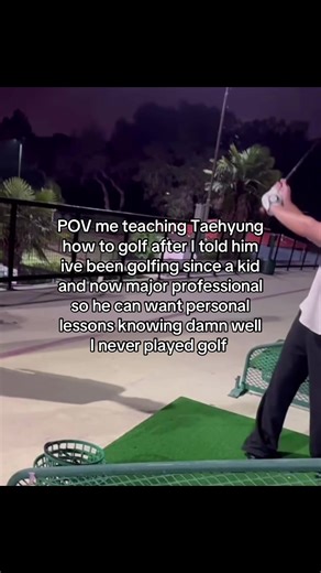 Golf balls won’t be the only ones flying tonight #fyp #viral #taehyung #bts #bangtan