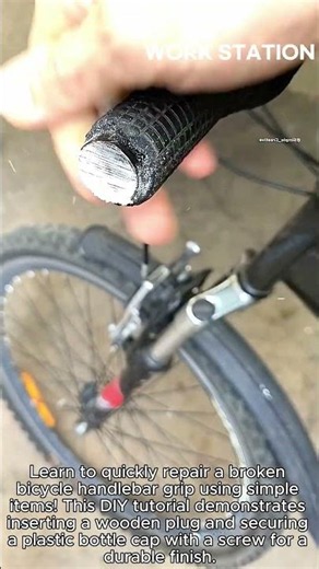DIY Bike Handlebar Grip Repair Using a Bottle Cap! #worker #process #diy #bikerepair #lifehacks