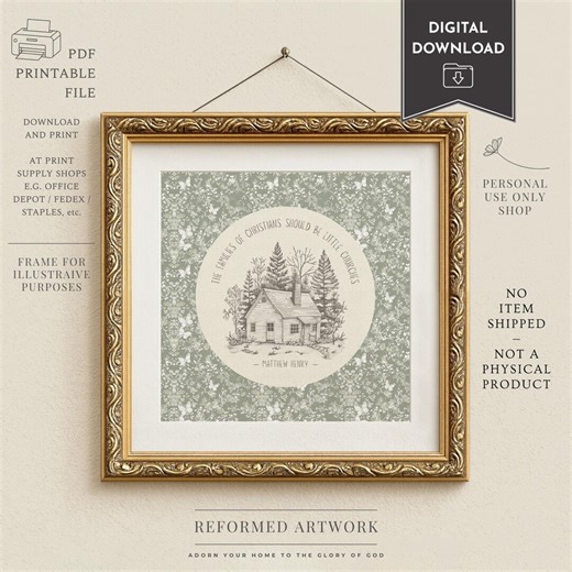 MATTHEW HENRY COMMENTARY Quote Families Little Churches Christian Reformed Theology Art Congregational Puritan Quote Art Reformed Artwork - Etsy