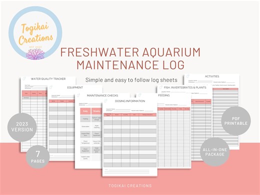 Freshwater Aquarium Maintenance Log Book: Fish Care (PDF)
