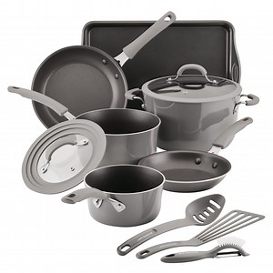 Rachael Ray Cook Create 11 Pc Aluminum Nonstick Cookware Set, Gray