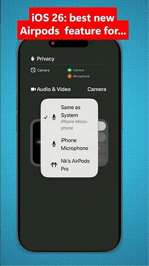 Use AirPods as microphone when recording video