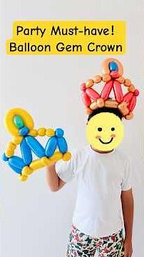 Easy Balloon Gem Crown DIY in 3 Minutes 👑✨ | Party Decoration Idea #diy #balloon #craft #氣球教學