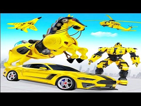 Flying Muscle Car Robot Transform Horse Robot Game 2022 - Android iOS Gameplay