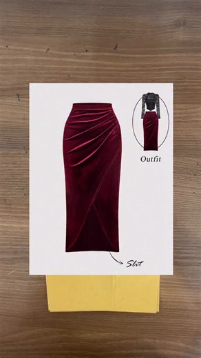 Papahanyy on Instagram: "Techniques for Creating Pencil Skirt Patterns with Slits and Handling Waistband Details.#sewing #fasion #design #tips"