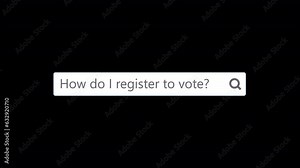 A web search bar asking the question, "How do I register to vote?" search engine concept on the internet on isolated background.