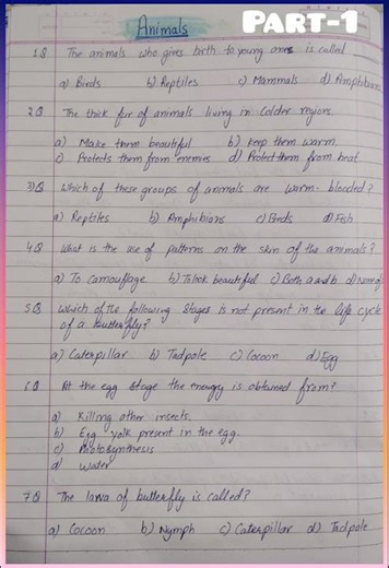 science practice worksheet for class 4 chapter name animals #4thgrade #class4 #class4evs