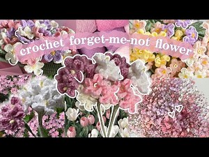 how to crochet a forget-me-not flower (beginner, NO SEW!!)