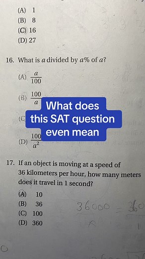 Understanding a Tricky SAT Math Question: A Divided by 8% of A Explained