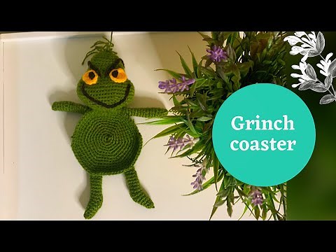 HOW TO CROCHET EASY GRINCH COASTER