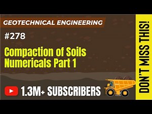 Compaction of Soils Numericals Part 1 | Compaction of Soils | Geotechnical Engineering - GATE