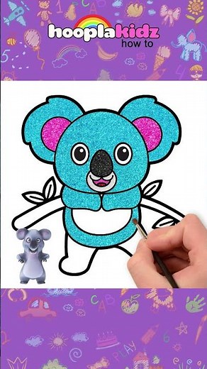 🐨 Let’s Draw and Color a Cute Koala Step by Step! #shorts #drawing #coloring #hooplakidzhowto