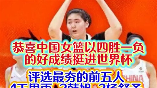 中国女篮四胜一负挺进世界杯！评一下最夯前五人！第一名是不是实至名归！