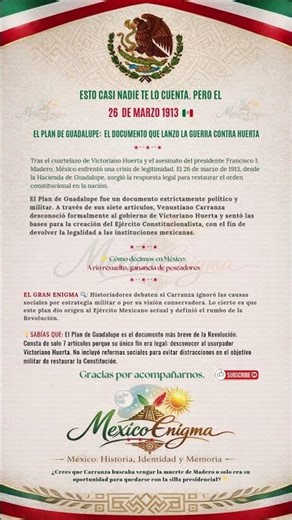 ¿Por qué el Plan de Guadalupe no tenía reformas sociales? 🇲🇽