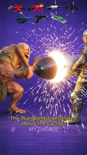 Which weapon could Defeat a Cyclops?