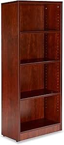 Sunon 4 Shelf Wood Bookcase Freestanding Display Shelf Adjustable Layers Bookshelf for Home Office Library Small Narrow Space (Cherry, 4-Layers)