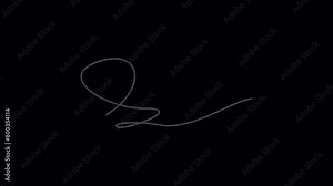 Signature Animation on a Transparent Background. 4K